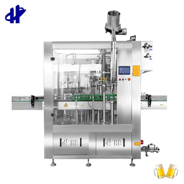 Máquina pequena de enchimento de cerveja 3 em 1 para garrafa de vidro